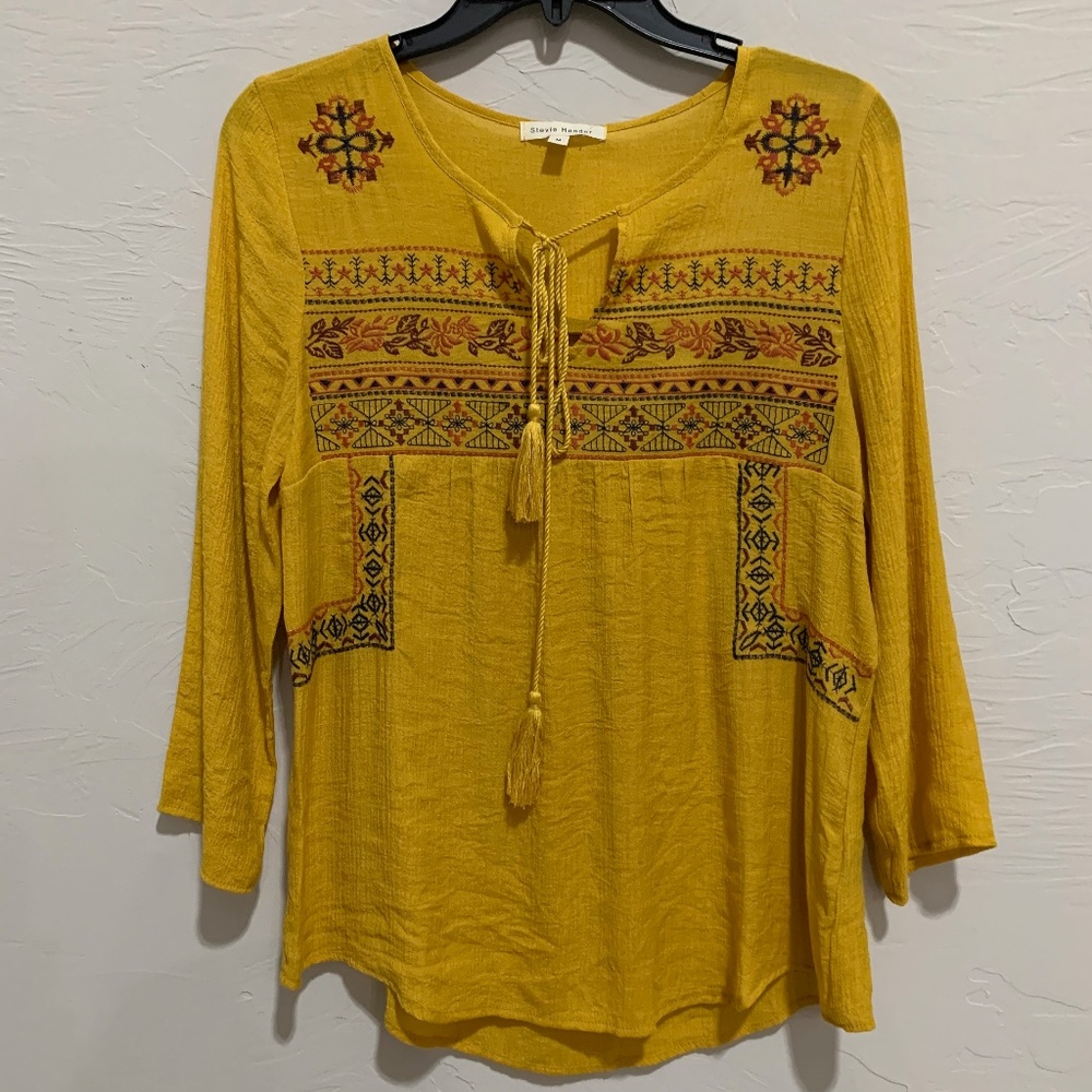 BNWT Mustard Yellow Tunic with Intricate Detailing